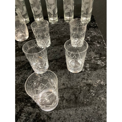 8 - TWO BOXES OF GLASSWARE TO INCLUDE VASES,JUGS,DRINKING GLASSES ETC