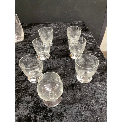 8 - TWO BOXES OF GLASSWARE TO INCLUDE VASES,JUGS,DRINKING GLASSES ETC