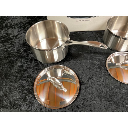 15 - BRAND NEW IN BOX RANGEMASTER SET OF THREE STAINLESS STEEL SAUCEPANS