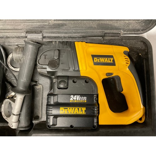 10 - DEWALT 24V HAMMER DRILL IN CASE AND CASE OF DEWALT DRILL BITS