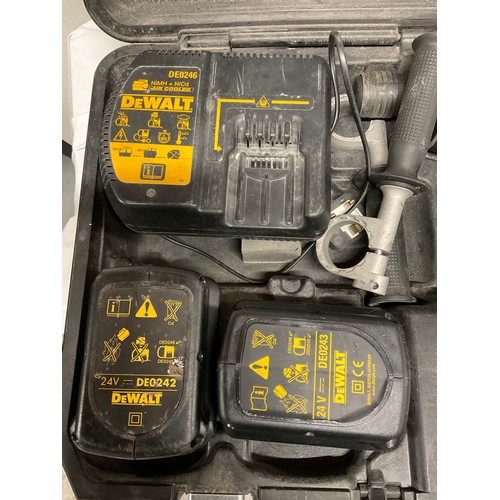 10 - DEWALT 24V HAMMER DRILL IN CASE AND CASE OF DEWALT DRILL BITS