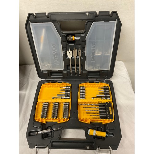 10 - DEWALT 24V HAMMER DRILL IN CASE AND CASE OF DEWALT DRILL BITS