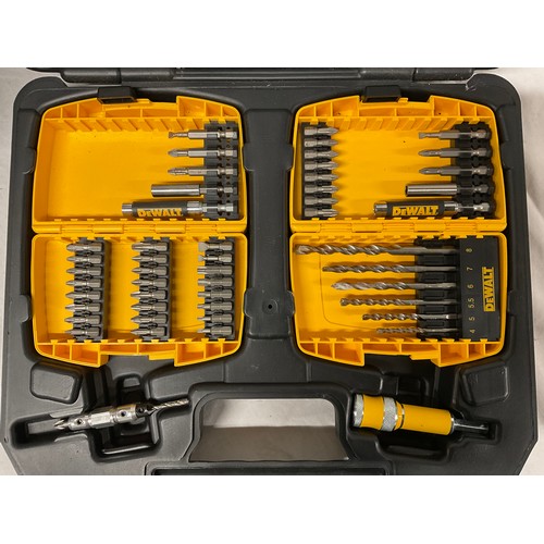 10 - DEWALT 24V HAMMER DRILL IN CASE AND CASE OF DEWALT DRILL BITS