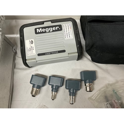 23 - CASE CONTAINING VARIOUS MEGGER ELECTRICAL TESTERS TO INCLUDE LOOP TESTER,INSULATION TESTER AND RCD T... 