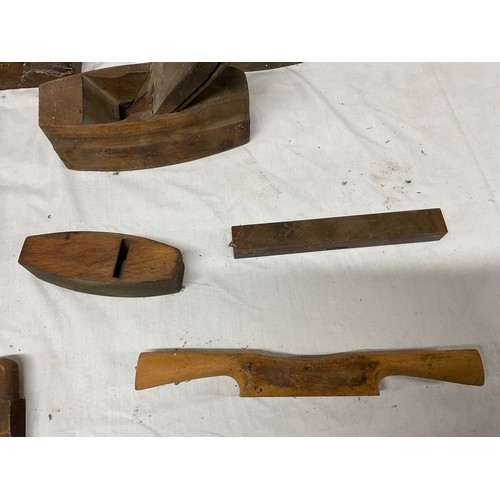 32 - BOX OF VARIOUS VICTORIAN WOODEN PLANES