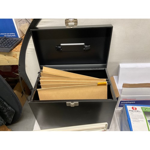 42 - BOX OF ODDS TO INCLUDE INDEX FILE BOX,VACUUM  BAG SEALER ETC