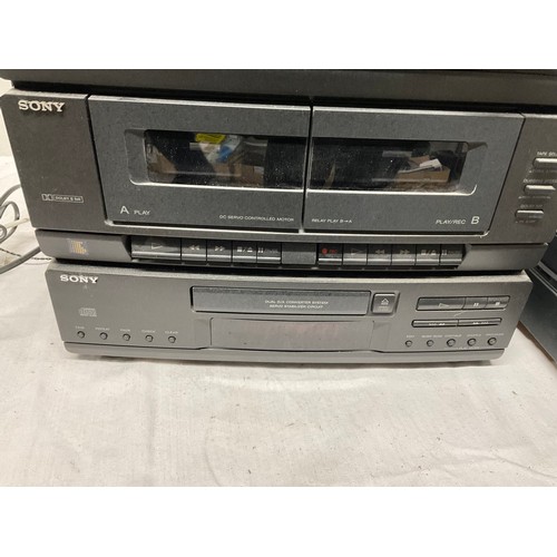 46 - SONY HI-FI TO INCLUDE RECORD DECK, CD,CASSETTE AND TUNER (NO SPEAKERS)