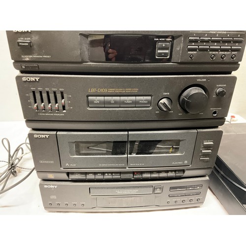 46 - SONY HI-FI TO INCLUDE RECORD DECK, CD,CASSETTE AND TUNER (NO SPEAKERS)