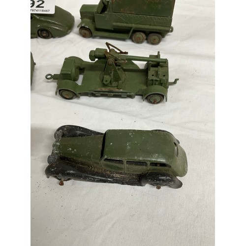 92 - SELECTION OF VINTAGE DINKY MILITARY VEHICLES