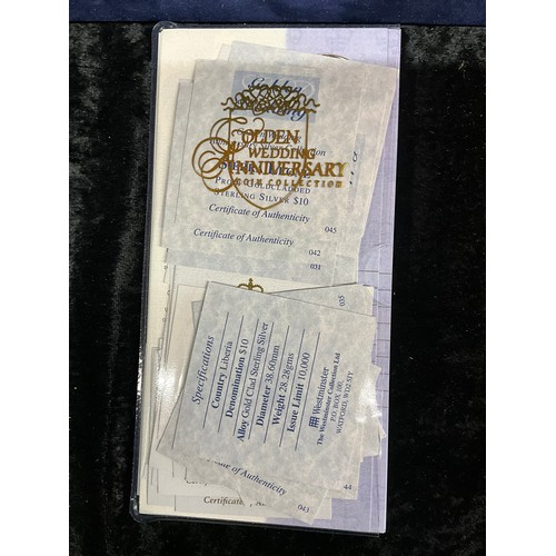 96 - GOLDEN WEDDING ANNIVERSARY SILVER PROOF COIN COLLECTION IN PRESENTION CASE WITH ORIGINAL CERTIFICATE... 