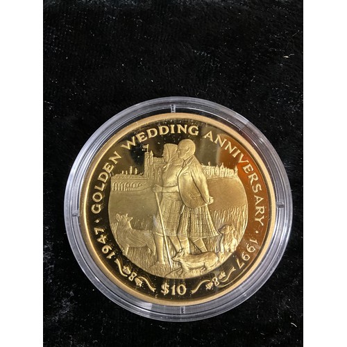 96 - GOLDEN WEDDING ANNIVERSARY SILVER PROOF COIN COLLECTION IN PRESENTION CASE WITH ORIGINAL CERTIFICATE... 