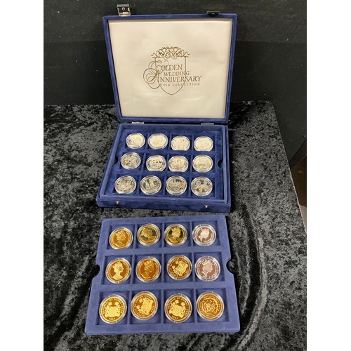 96 - GOLDEN WEDDING ANNIVERSARY SILVER PROOF COIN COLLECTION IN PRESENTION CASE WITH ORIGINAL CERTIFICATE... 