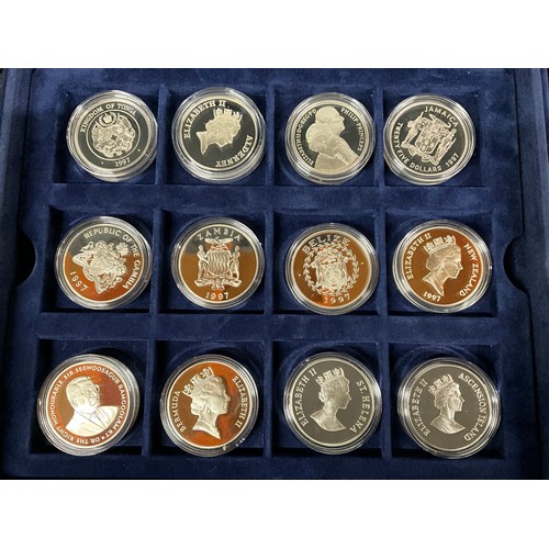 96 - GOLDEN WEDDING ANNIVERSARY SILVER PROOF COIN COLLECTION IN PRESENTION CASE WITH ORIGINAL CERTIFICATE... 