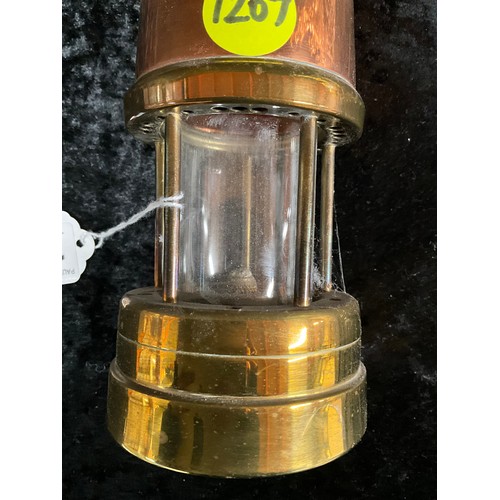 100 - REPRODUCTION COPPER AND BRASS MINERS LAMP