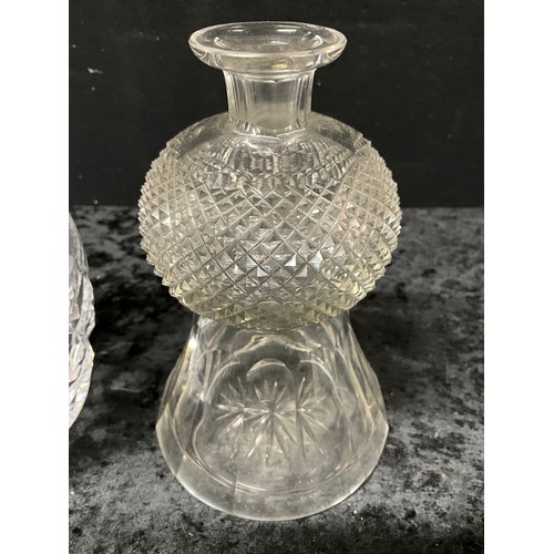 101 - FOUR VINTAGE DECANTERS TO INCLUDE ONE OF THISTLE DESIGN