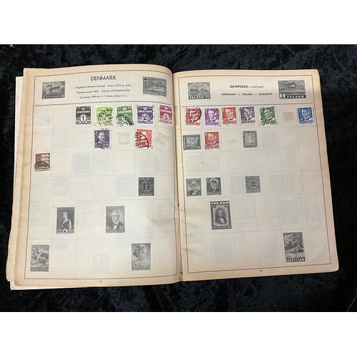 102 - COLLECTION OF STAMPS AND POSTCARDS TO INCLUDE 3 SCHOOLBOY ALBUMS AND QUANTITY OF LOOSE.