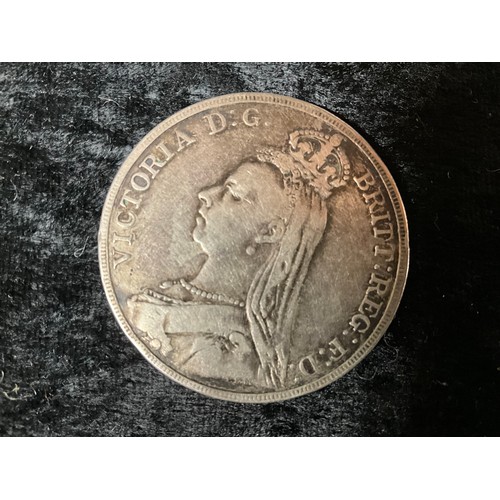 108 - VICTORIAN 1887 DOUBLE FLORING AND 1889 CROWN