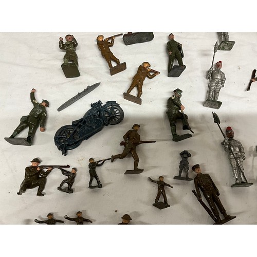 124 - TWO BOXES OF VINTAGE LEAD TOYS TO INCLUDE SOLDIERS AND NORTH AMERICAN INDIANS