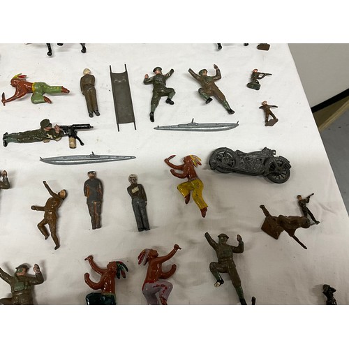 124 - TWO BOXES OF VINTAGE LEAD TOYS TO INCLUDE SOLDIERS AND NORTH AMERICAN INDIANS