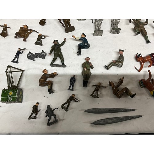 124 - TWO BOXES OF VINTAGE LEAD TOYS TO INCLUDE SOLDIERS AND NORTH AMERICAN INDIANS