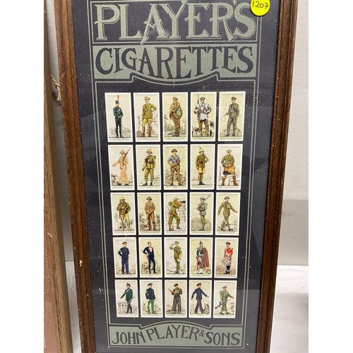 163 - TWO FRAMED SETS OF CIGARETTE CARDS ONE OF FILMSTARS ONE OF SOLDIERS 24” X 12