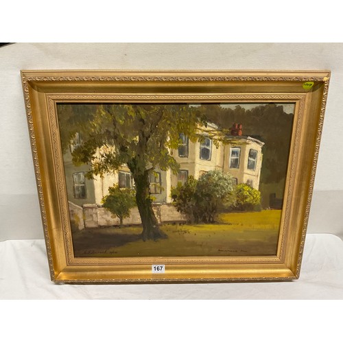 167 - OILS ON CANVAS VIEW OF HOUSE TITLED SIGGLESTHORNE SIGNED CG FRENCH 1964 23” X 29”