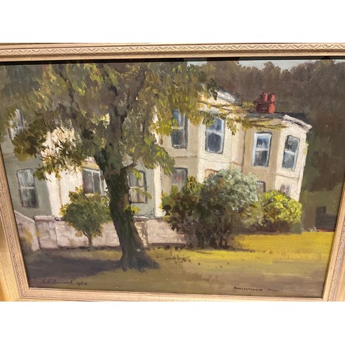 167 - OILS ON CANVAS VIEW OF HOUSE TITLED SIGGLESTHORNE SIGNED CG FRENCH 1964 23” X 29”