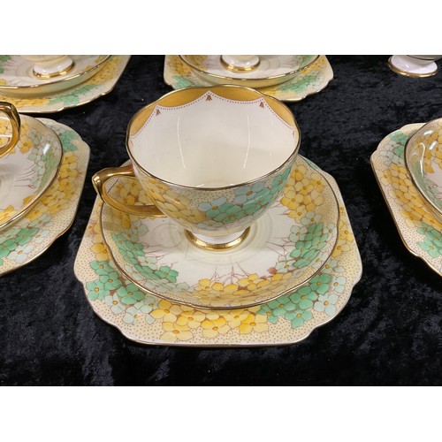 194 - GRAFTON CHINA ART DECO TEA AND SANDWICH SET 21 PIECES