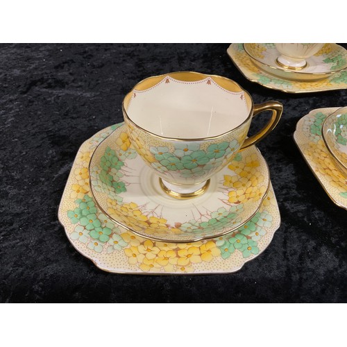 194 - GRAFTON CHINA ART DECO TEA AND SANDWICH SET 21 PIECES