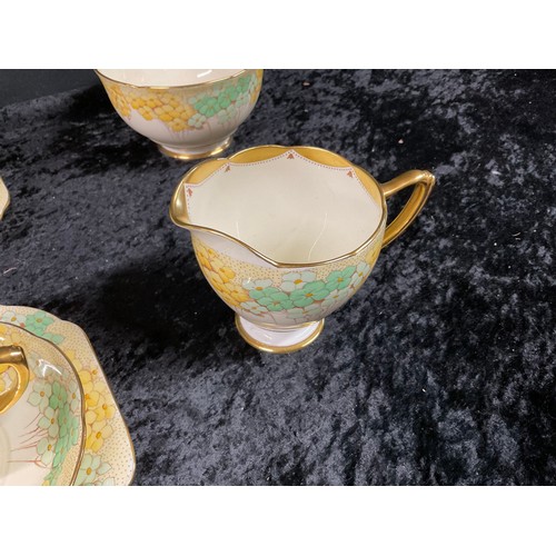 194 - GRAFTON CHINA ART DECO TEA AND SANDWICH SET 21 PIECES