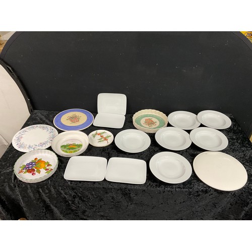 198 - TWO BOXES OF KITCHENWARE TO INCLUDE SCALES,GLASS CHINA ETC