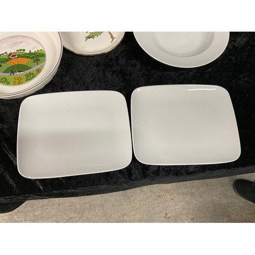 198 - TWO BOXES OF KITCHENWARE TO INCLUDE SCALES,GLASS CHINA ETC