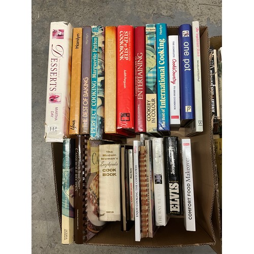 204 - FOUR BOXES OF BOOKS TO INCLUDE COOKERY,READERS DIGEST GARDENING,DICTIONARIES,CRAFT BOOKS AND QUANTIT... 