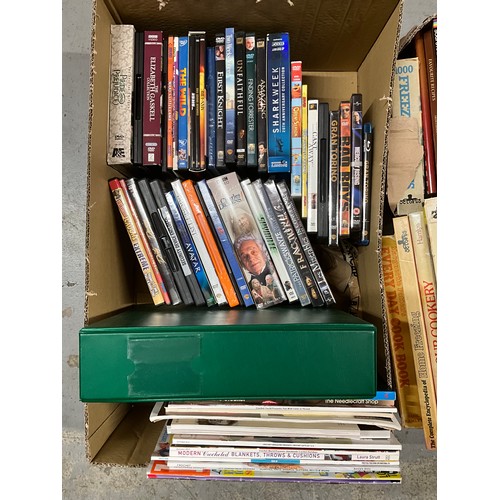 204 - FOUR BOXES OF BOOKS TO INCLUDE COOKERY,READERS DIGEST GARDENING,DICTIONARIES,CRAFT BOOKS AND QUANTIT... 