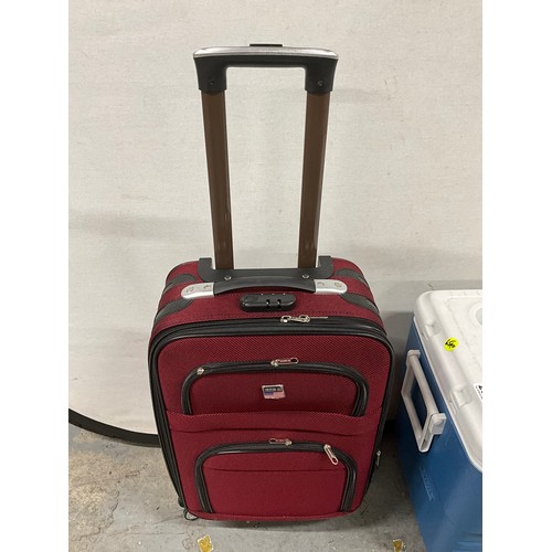 205 - LARGE COLEMAN COOL BOX AND SMALL SUITCASE