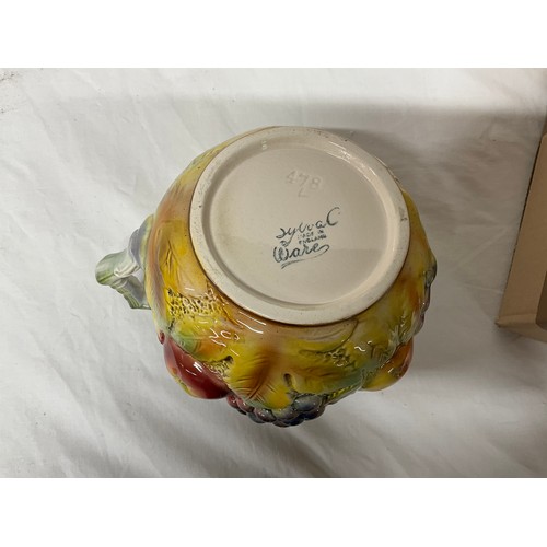 207 - BOX OF CHINA TO INCLUDE SYLVAC WARE FRUIT DECORATED JUG,COALPORT,PICTURE FRAME,BESWICK STAFFORDSHIRE... 