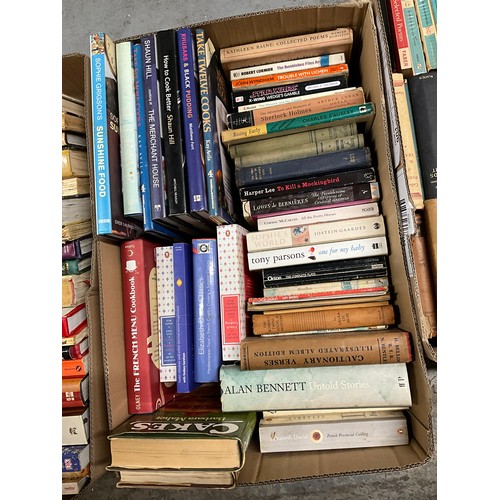 218 - TWO BOXES OF BOOKS TO INCLUDE COOKERY,NOVELS,POEMS,PAPERBACKS ETC