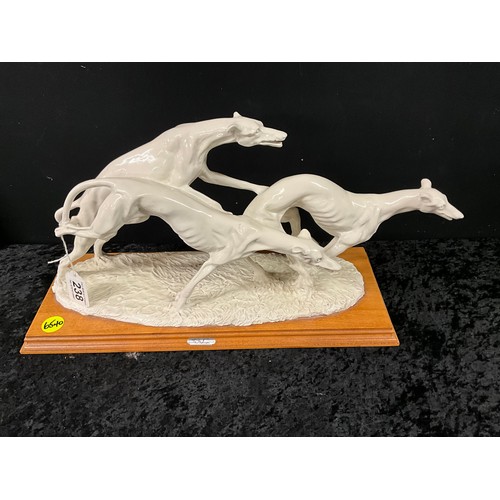 238 - HAND PAINTED GREYHOUND SCULPTURE A/F