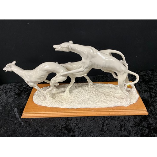 238 - HAND PAINTED GREYHOUND SCULPTURE A/F