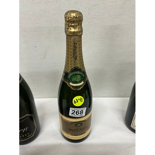 268 - SIX BOTTLES OF VINTAGE CHAMPAGNE TO INCLUDE FERDINAND BONNET, GEORGES GARDET, LANSON ETC