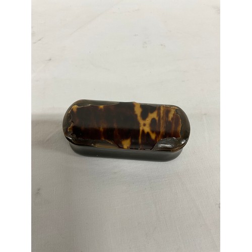 106A - TWO ANTIQUE TORTOISE SHELL SNUFF BOXES A/F