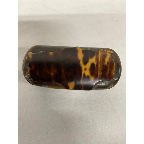 106A - TWO ANTIQUE TORTOISE SHELL SNUFF BOXES A/F