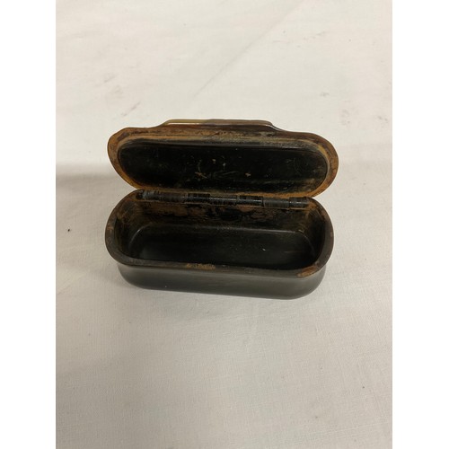 106A - TWO ANTIQUE TORTOISE SHELL SNUFF BOXES A/F