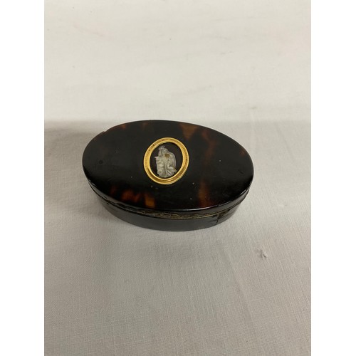 106A - TWO ANTIQUE TORTOISE SHELL SNUFF BOXES A/F