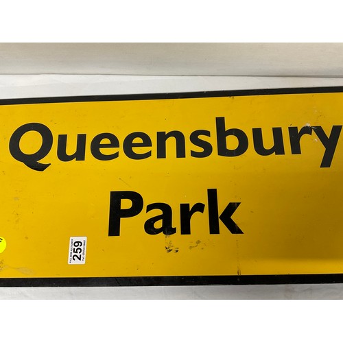 259 - MODERN QUEENSBURY CAR  PARK SIGN 39” X 12”