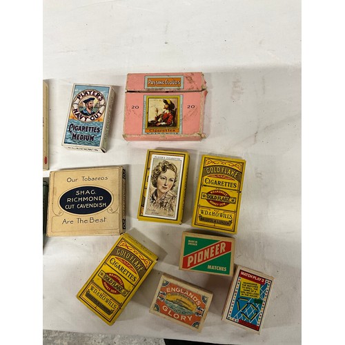 261 - TWO REEVES STUDENTS WATERCOLOUR DISPLAY TRAYS AND VARIOUS VINTAGE MATCHBOXES