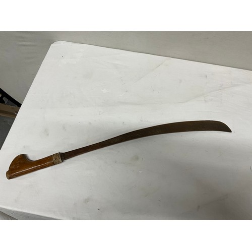 266 - VINTAGE WOODEN HANDLED SWORD L26”