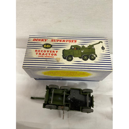 270 - BOX OF VINTAGE MILITARY DINKY TOYS TO INCLUDE TANKS, BOXED EXAMPLES , LORRIES ETC