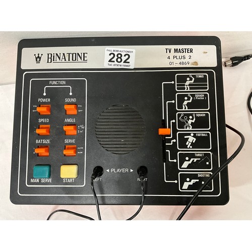 282 - VINTAGE BINATONE TV MASTER 4 PLUS 2 WITH CONTROLLERS AND INSTRUCTION MANUAL