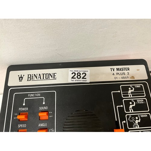 282 - VINTAGE BINATONE TV MASTER 4 PLUS 2 WITH CONTROLLERS AND INSTRUCTION MANUAL